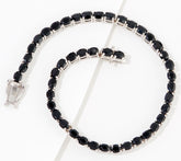 Affinity Gems Sterling Silver Oval Cut Black Spinel Tennis Bracelet, 6-3/4"